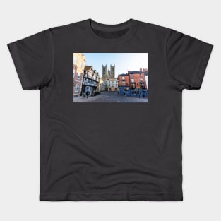 Lincoln Cathedral And Magna Carta From Castle Square Kids T-Shirt